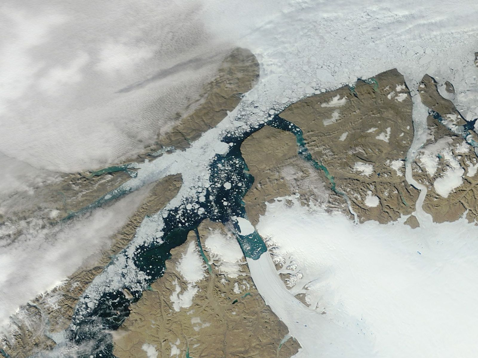 Ice Island Drifts away from Petermann Glacier