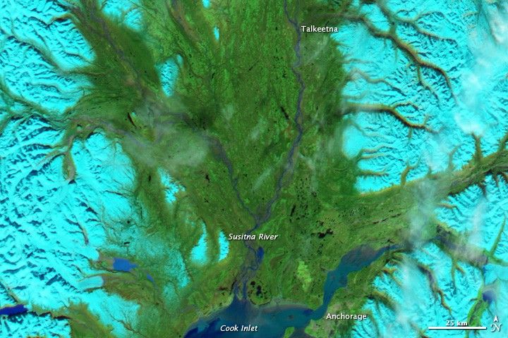 Flooding along the Susitna River