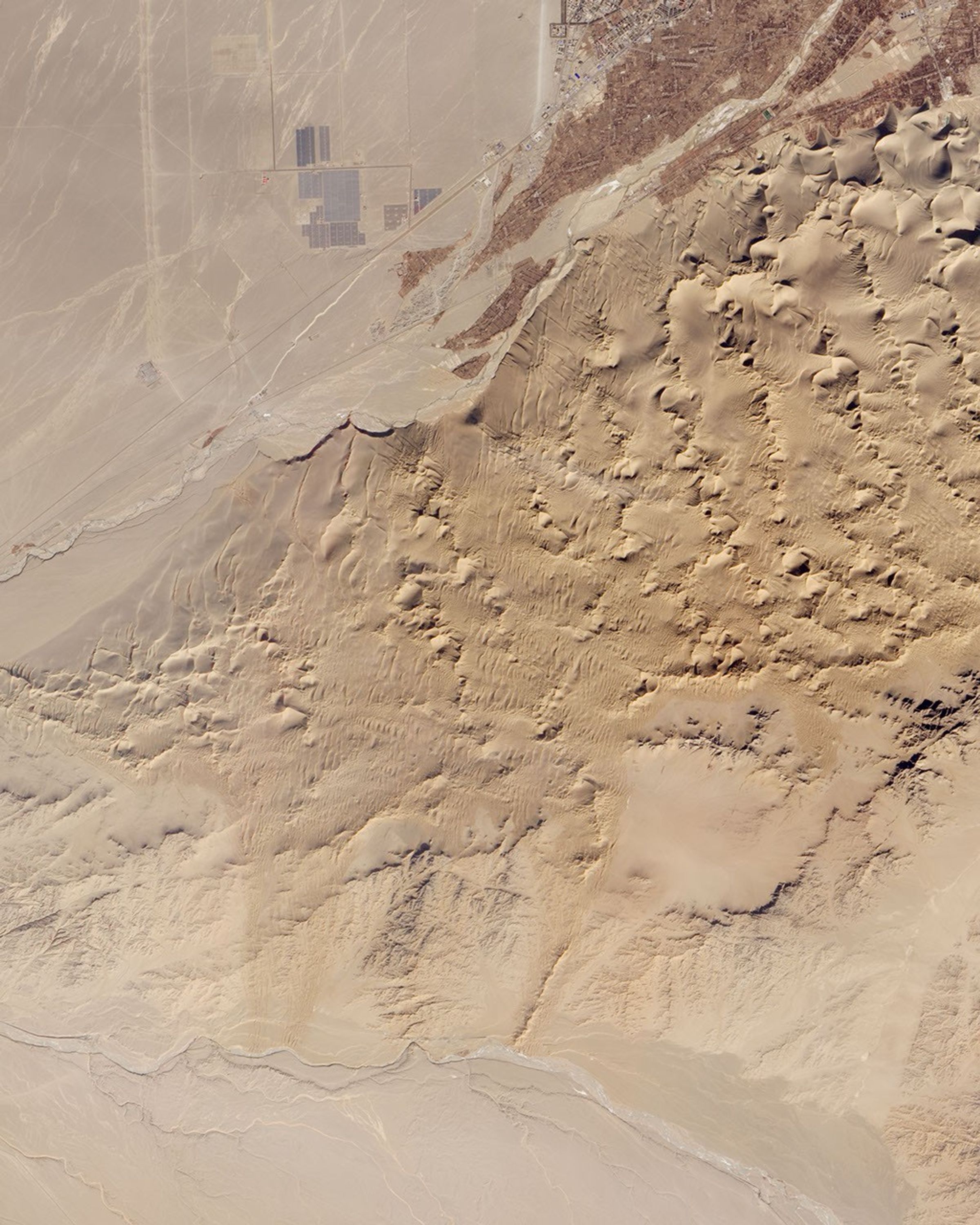 Snow on Sand near Dunhuang, China