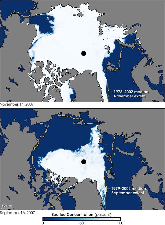 Sea Ice Extent in the Arctic Ocean