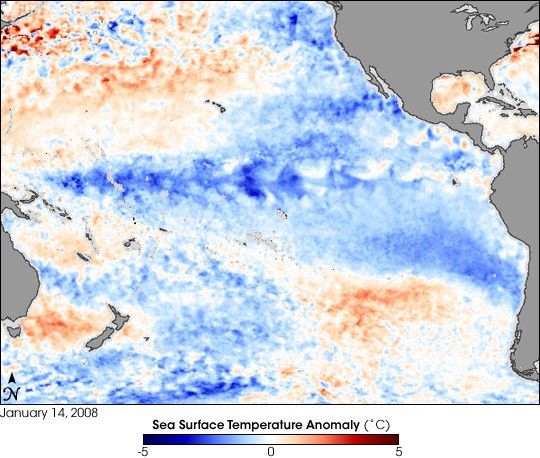 La Nina Still Going in January 2008 - NASA Science