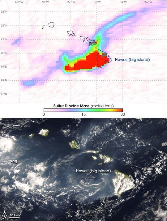 Sulfur Dioxide and Vog from Kilauea