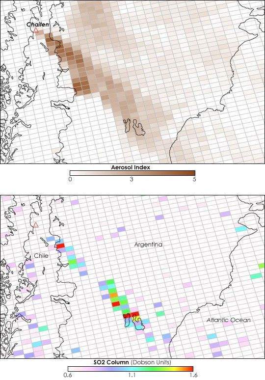 Aerosols from Chaiten Volcano