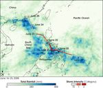 Rainfall from Typhoon Fengshen