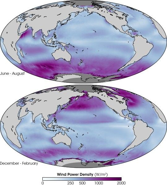 Global Ocean Wind Energy Potential