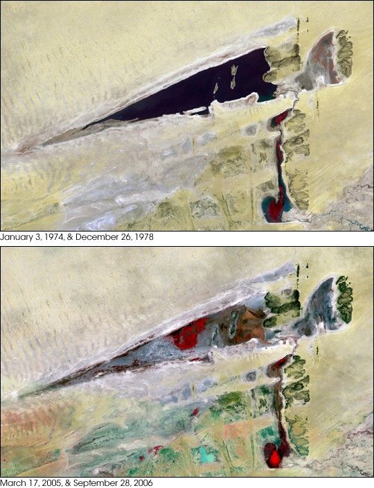 Drying of Lake Faguibine, Mali