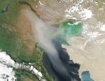 Dust over the Caspian Sea