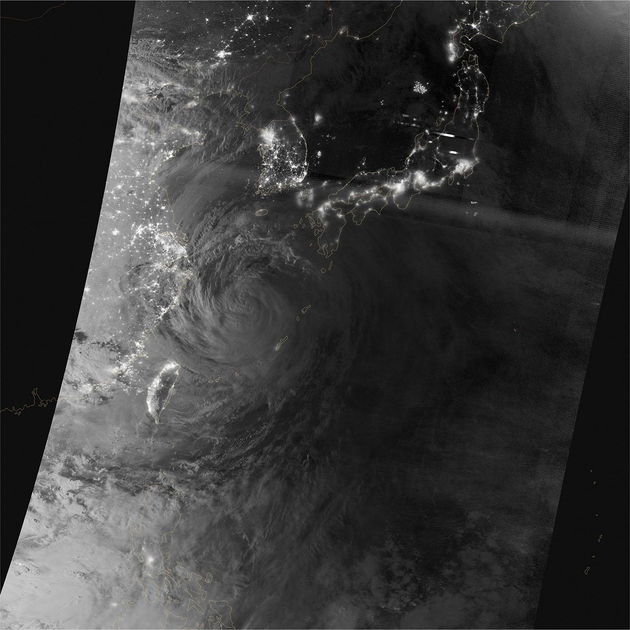 Typhoon Neoguri in Moonlight