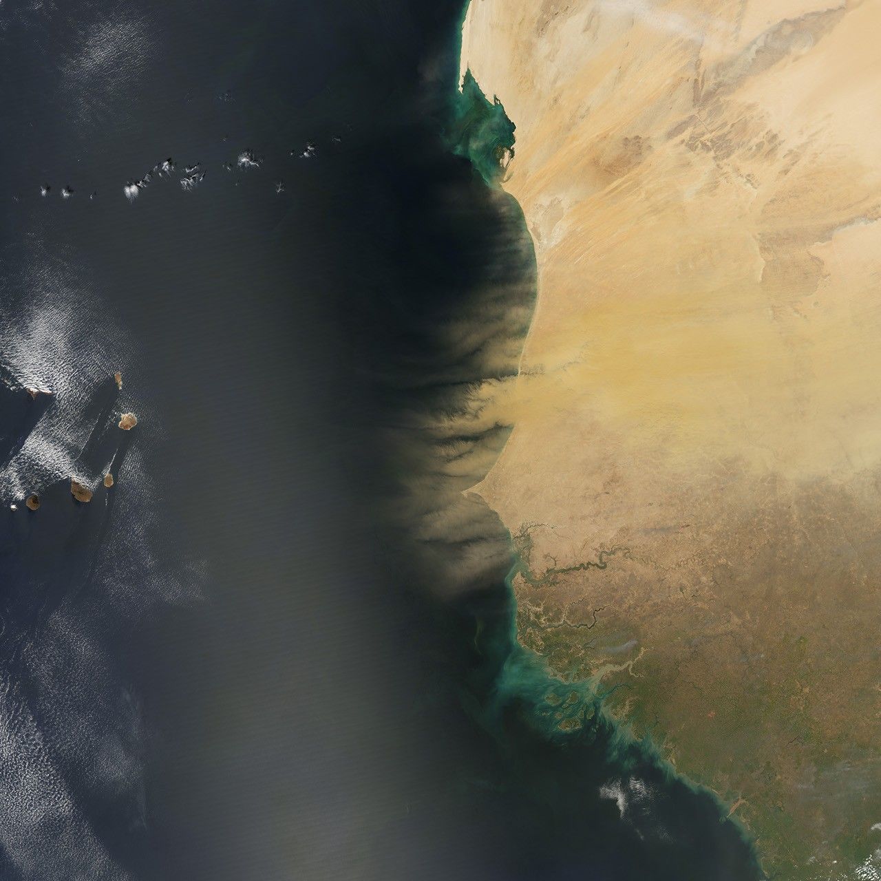Thick Dust Plumes Obscure Africa’s Coast