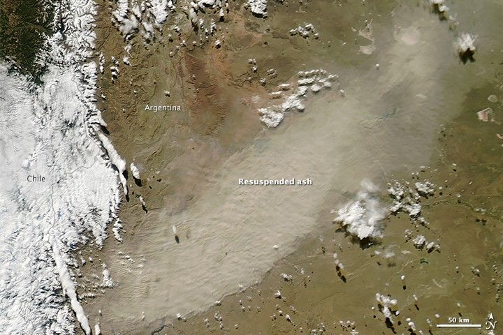 Calbuco Ash on the Move
