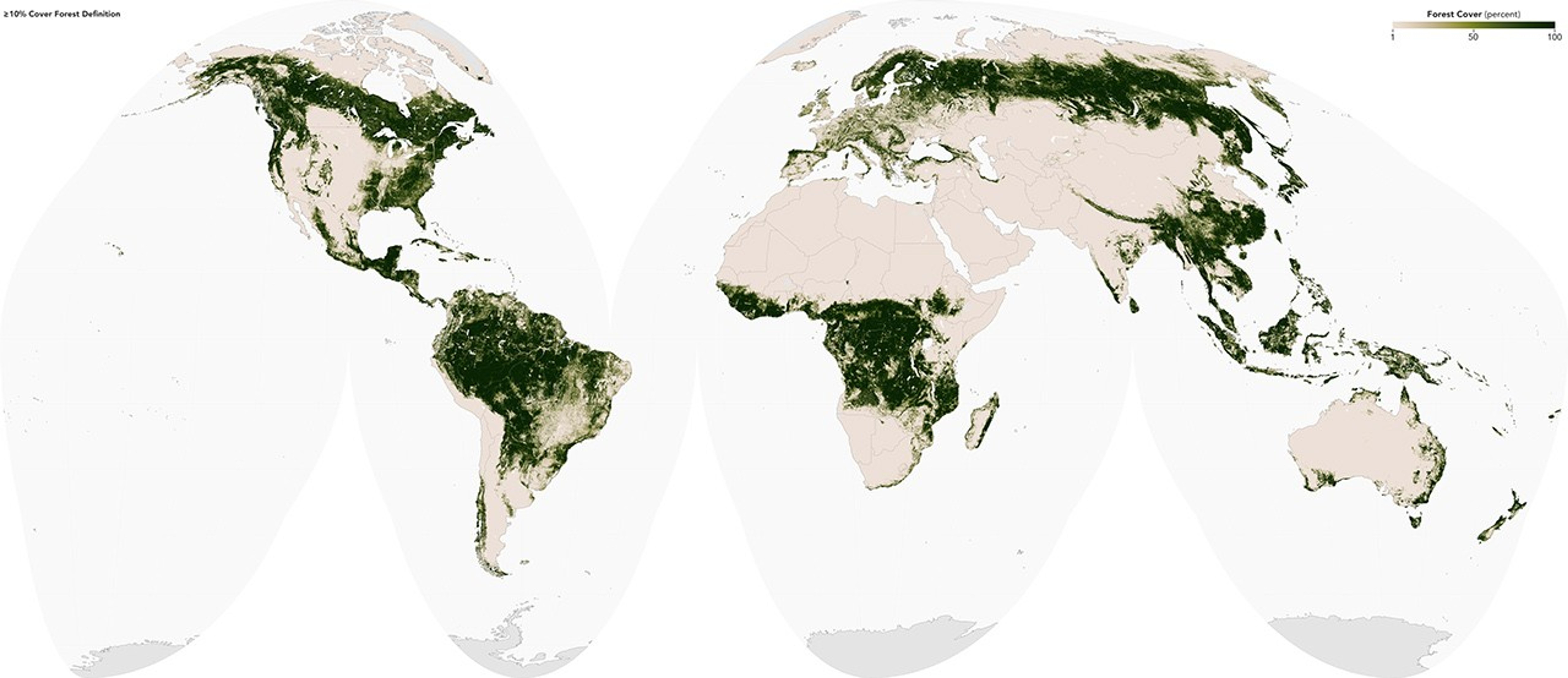 10 percent tree cover - 2000 - 2009