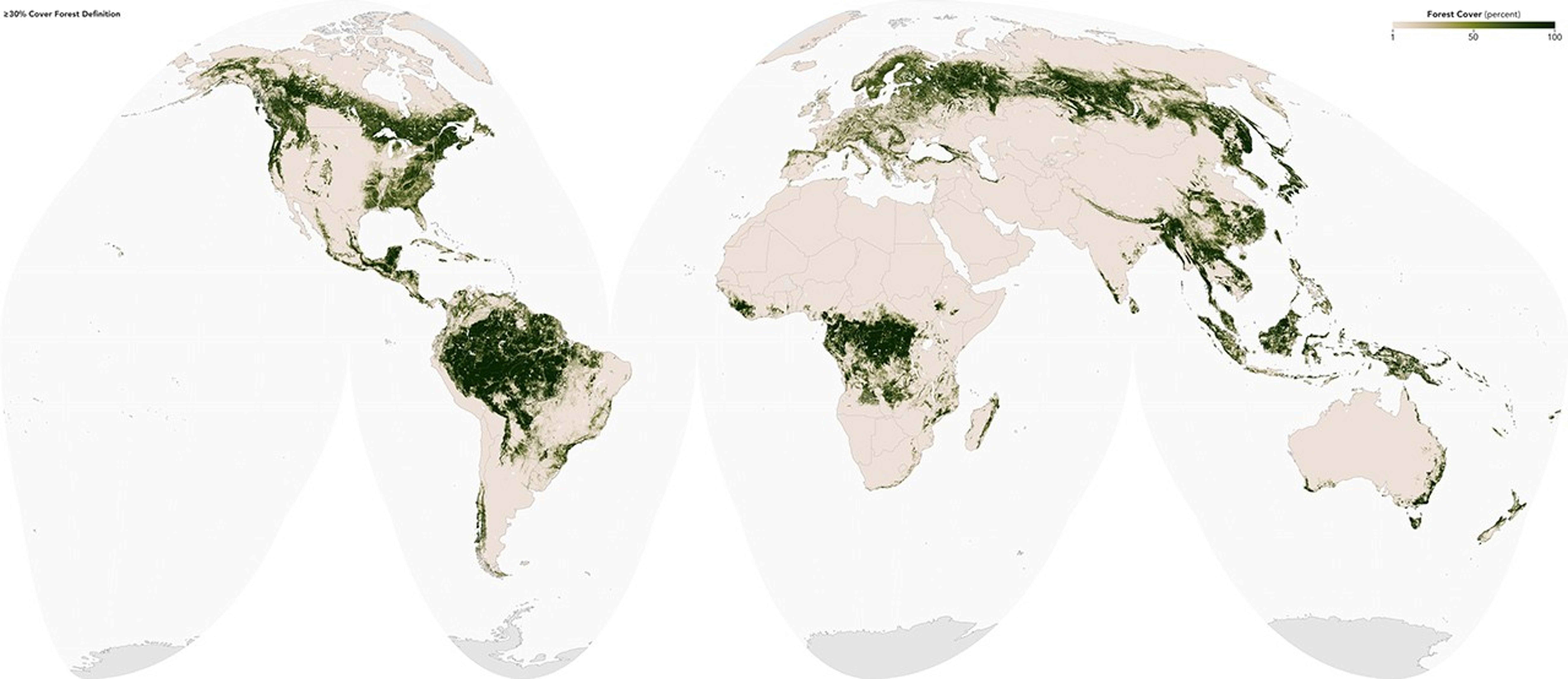 30 percent tree cover - 2000 - 2009