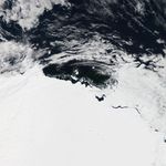 Antarctic Berg Shifts, Sea Ice Responds