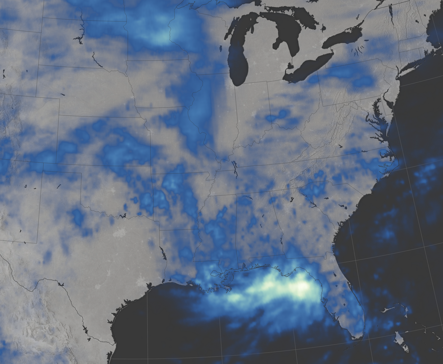 Downpour over the Gulf Coast