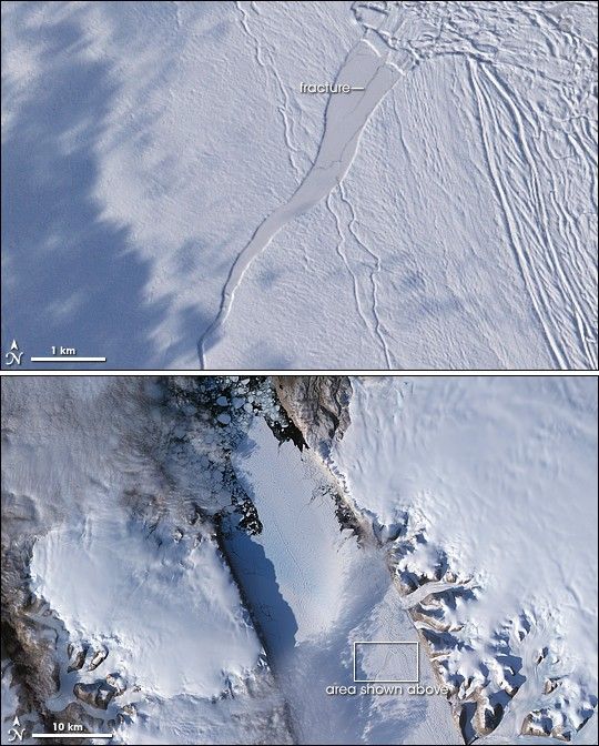 Crack in the Petermann Glacier