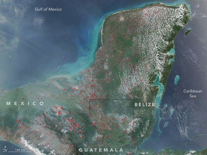 Fires in the Yucatan