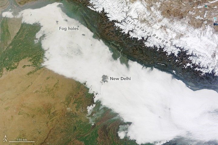 Urban Heat Islands Punch Holes in Fog