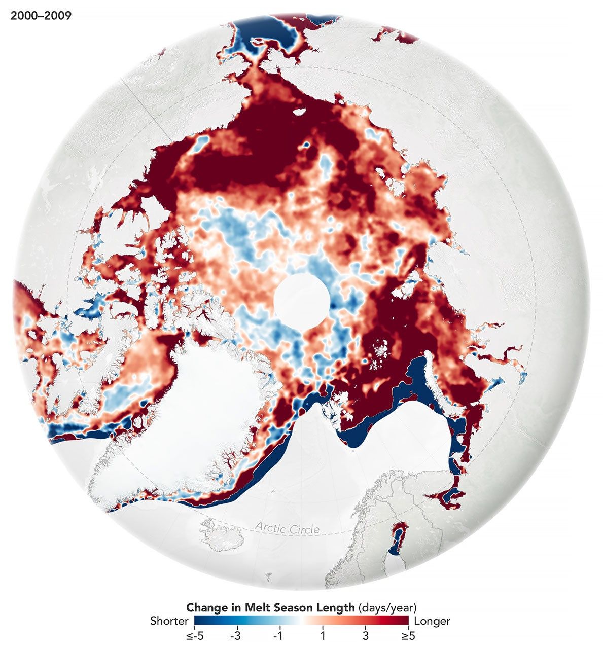Arctic Melt Season Length Levels Off
