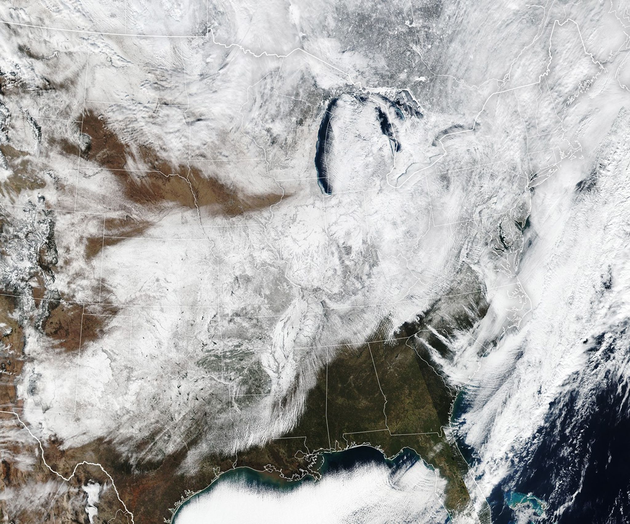 Snow Buries the U.S. Interior and East - NASA Science