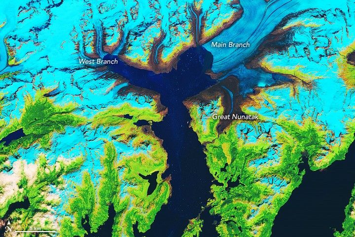 Image of the Columbia Glacier from June 21, 2019