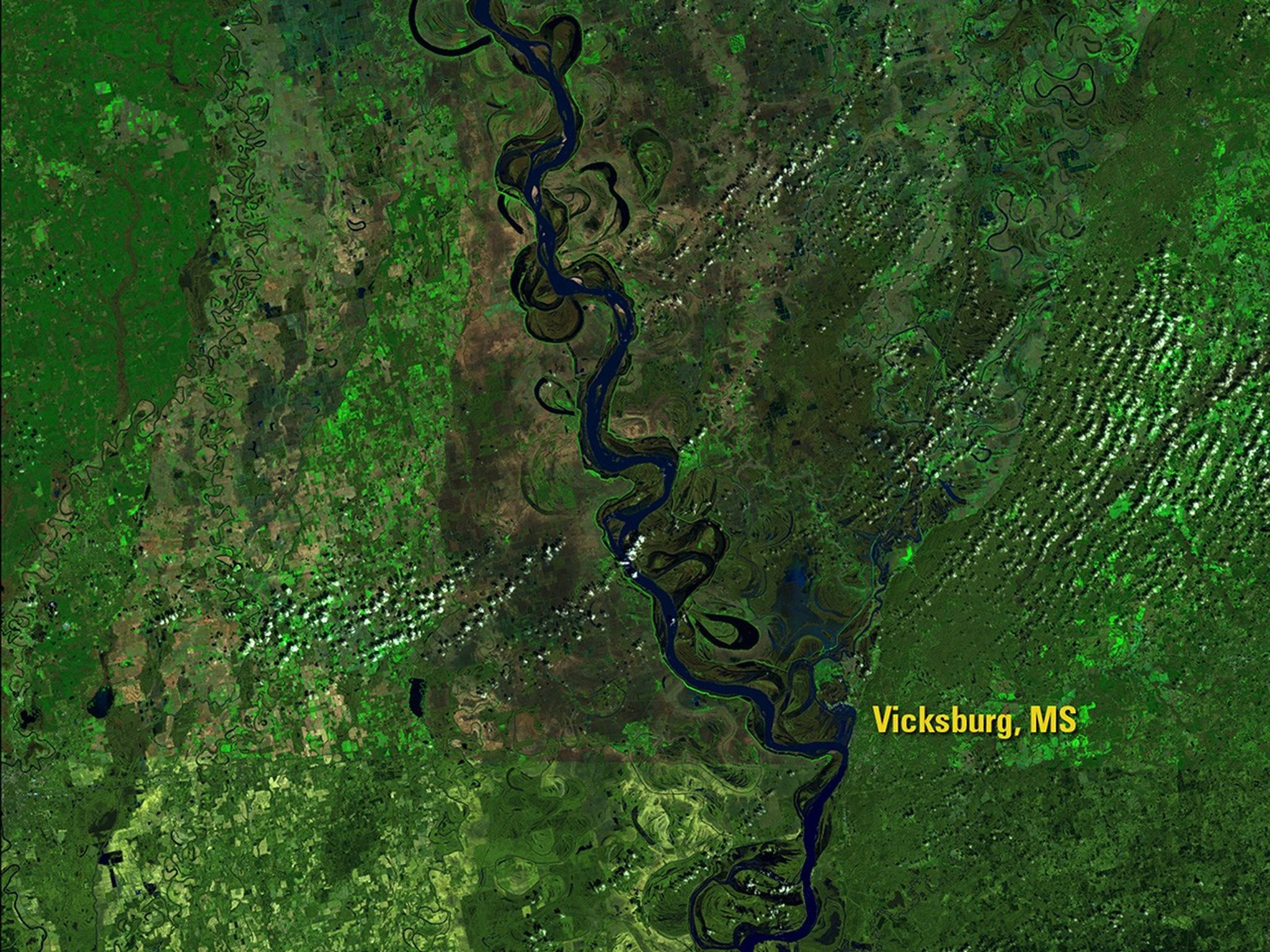 Following January storms that raised the lower Mississippi River to the top of its banks, storms in March 2016 drenched areas of Louisiana, eastern Texas, Mississippi and Arkansas with up to 20 inches of rain. Louisiana officials say the resulting flooding there was among the most widespread for any non-hurricane event, causing evacuations and significant damage.   Images taken by the Operational Land Imager onboard Landsat 8. Source: U.S. Geological Survey (USGS) Landsat Missions Gallery; Mississippi River Floods Deep South; U.S. Department of the Interior / USGS and NASA.