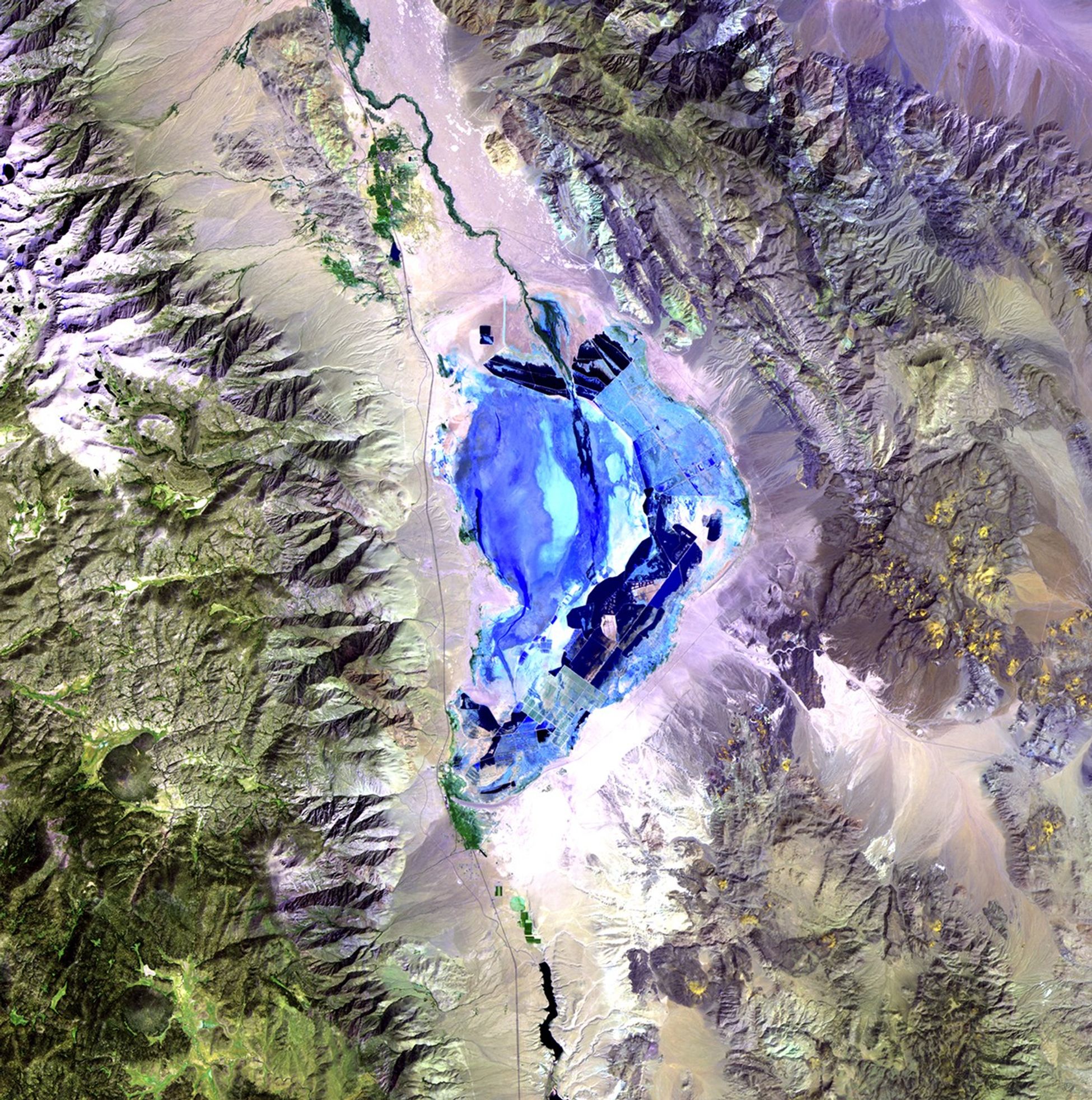 Owens Lake lies in the Owens Valley between the Sierra Nevada and Inyo Mountains, about 130 miles north of Los Angeles, California. For thousands of years, it was one of the most important stopover sites in the western U.S. for migrating waterfowl and shore birds. However, in the early 20th century, the lower Owens River, which fed the lake, was largely diverted to the Los Angeles aqueduct. Water from springs and artesian wells kept some of the lake alive, but toxic chemicals and dust impinged on the regional environment and disturbed the bird habitat. Beginning in 1999, a plan was put in place to restore the lake region and alleviate the dust build-up, using ponds, native grasses, gravel deposits and limited shallow flooding.   Images taken by the Thematic Mapper sensor onboard Landsat 5. Source: USGS Landsat Missions Gallery, "Owens Lake restoration," U.S. Department of the Interior / U.S. Geological Survey.