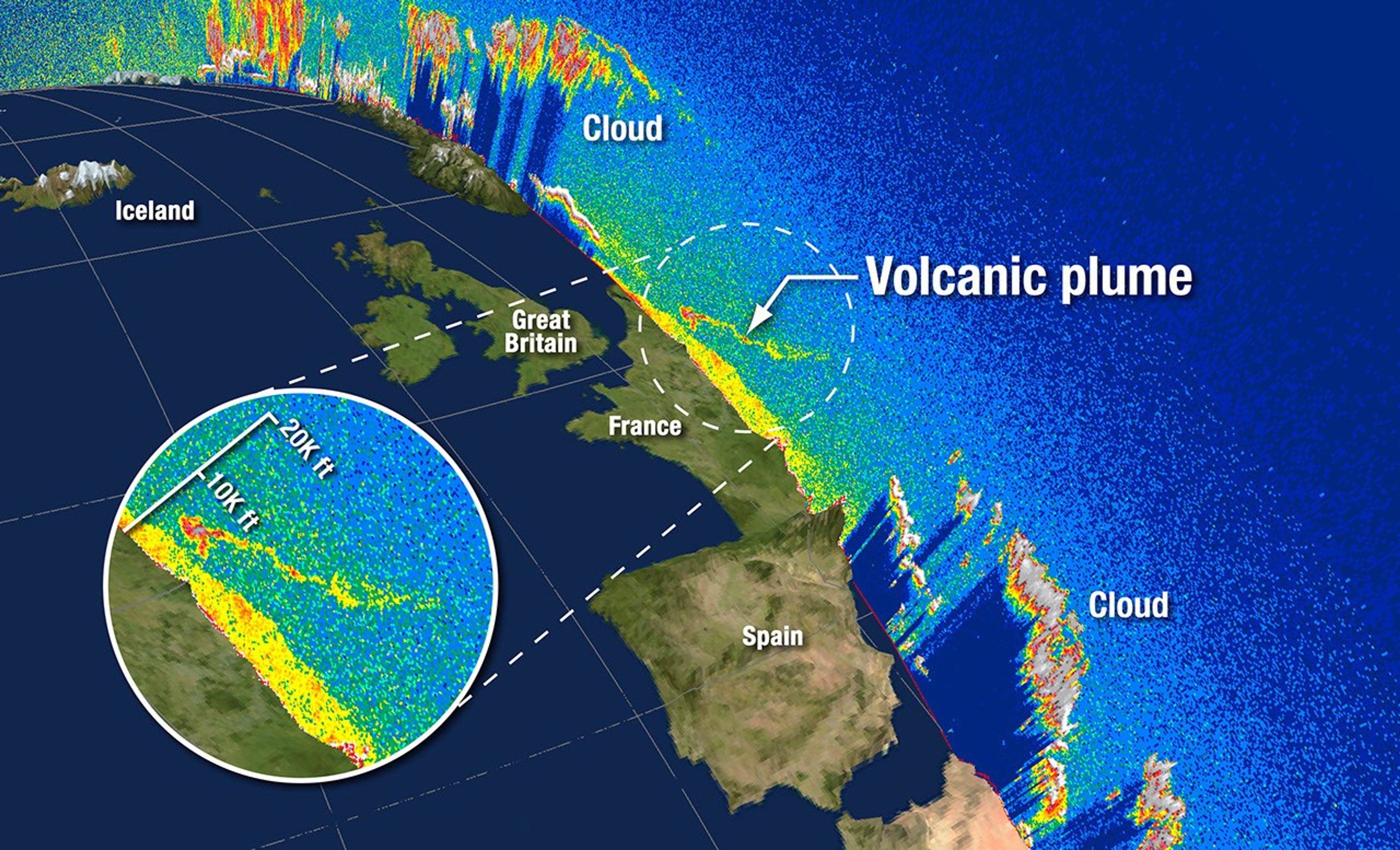 Eruption of Eyjafjallajökull Volcano, Iceland from CALIPSO