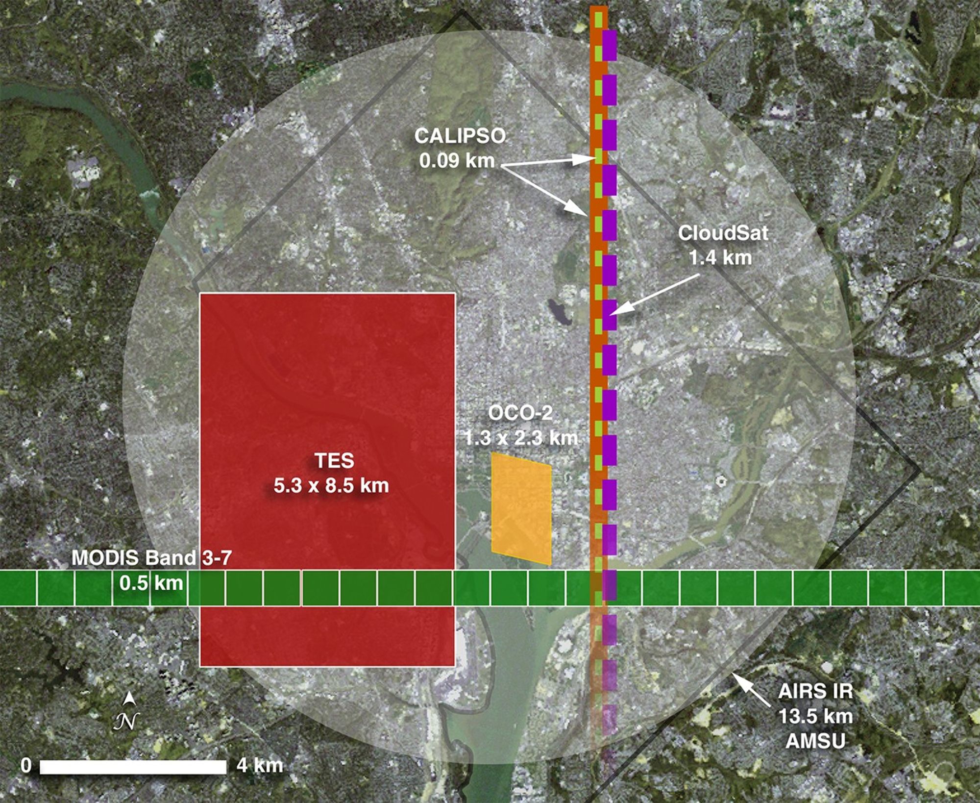 A-Train Nadir Footprints