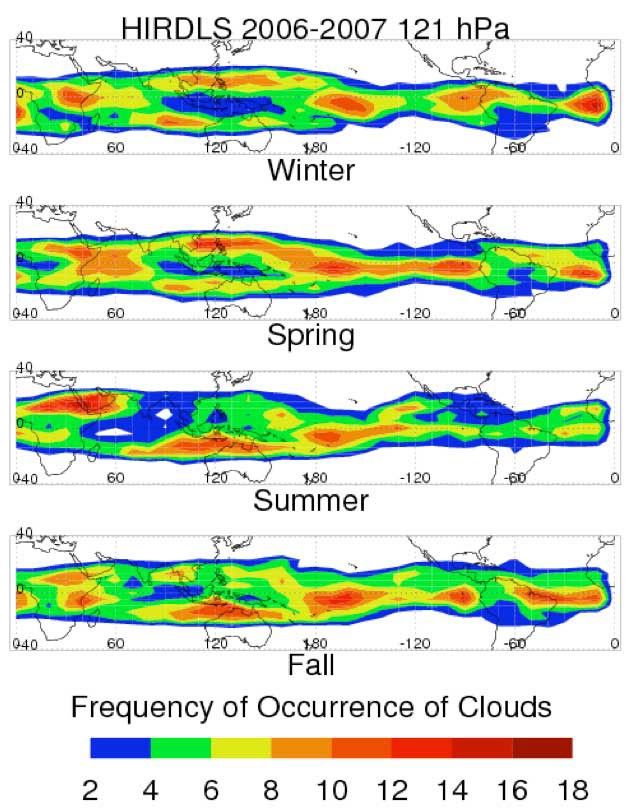 Cirrus distribution mapped with Aura HIRDLS