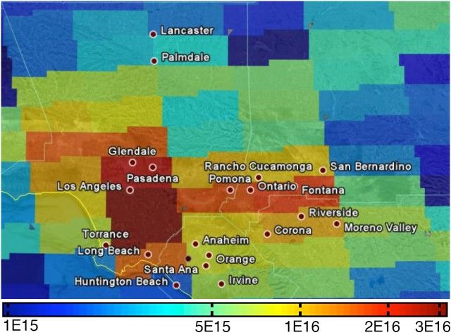 Aura OMI Tropospheric column NO2 concentrations