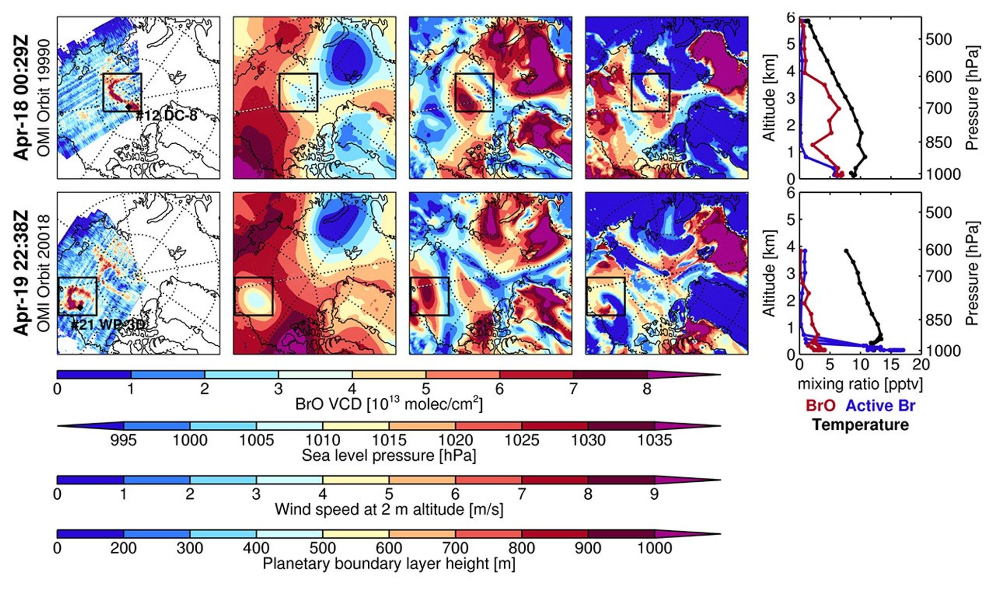 Bromine Monoxide enhancements over the North Pole
