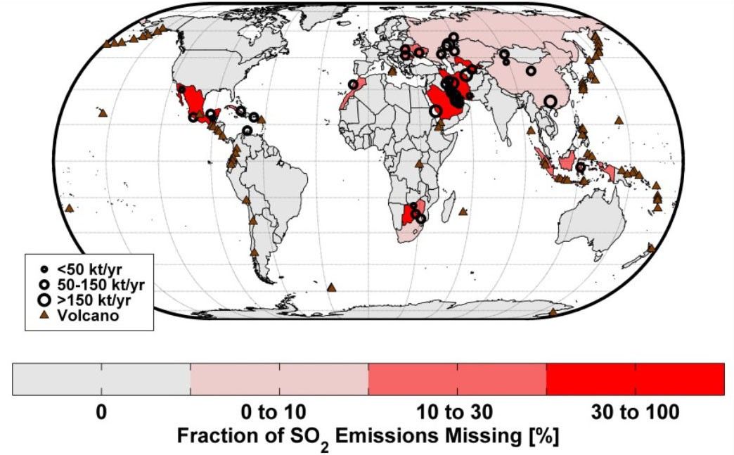 Detection of missing sulfur dioxide sources