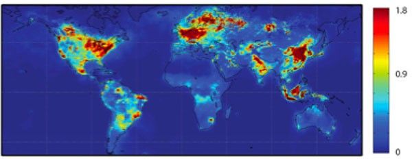 OMI Ground-level NO2 concentrations