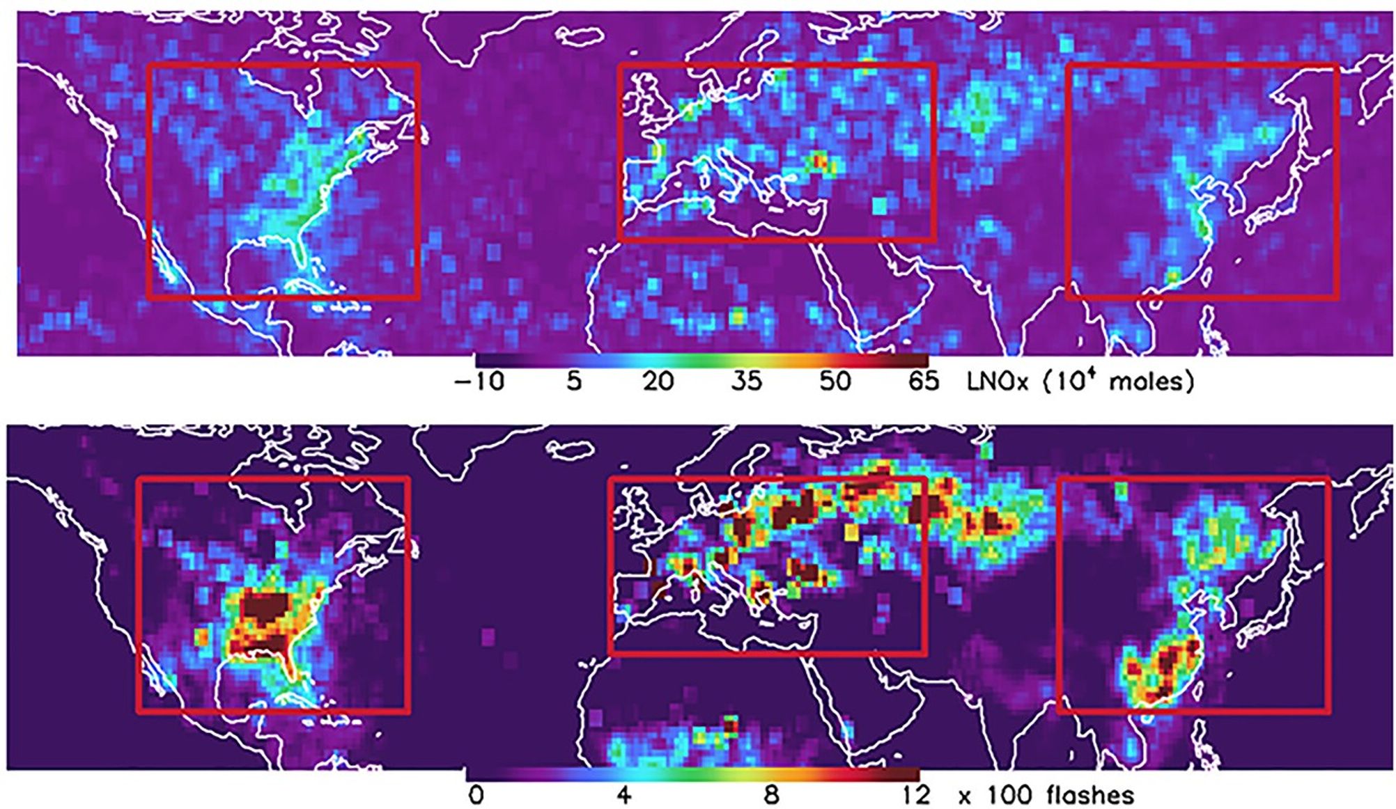 Production of Lightning NOx (LNOx) and WWLLN Flash Counts