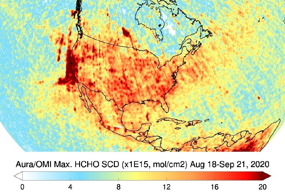 Air Quality Measurements from OMI during the 2020 U.S. Wildfire Season