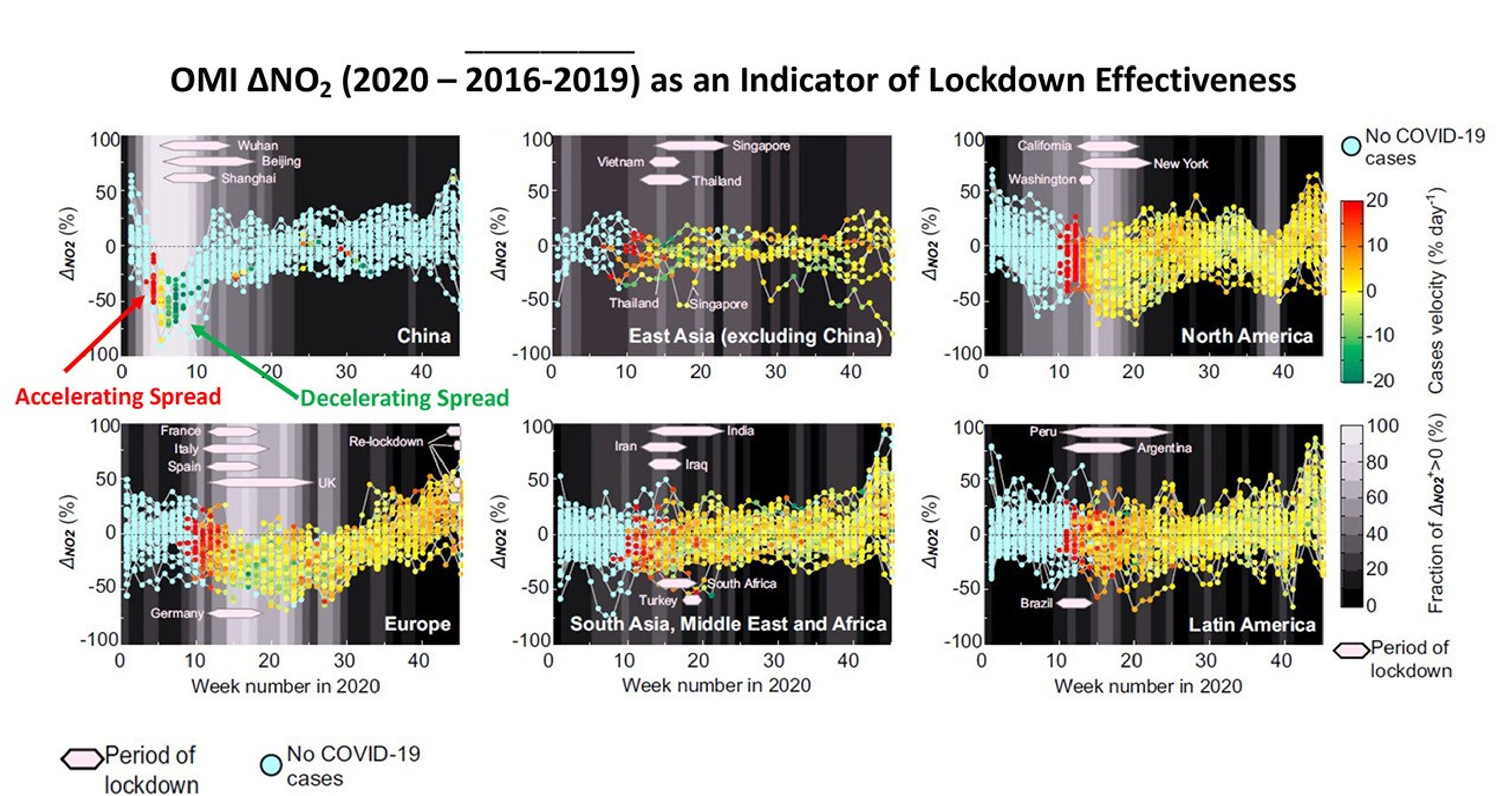 Predicting the effect of confinement on the COVID-19 spread using machine learning enriched with satellite air pollution observations