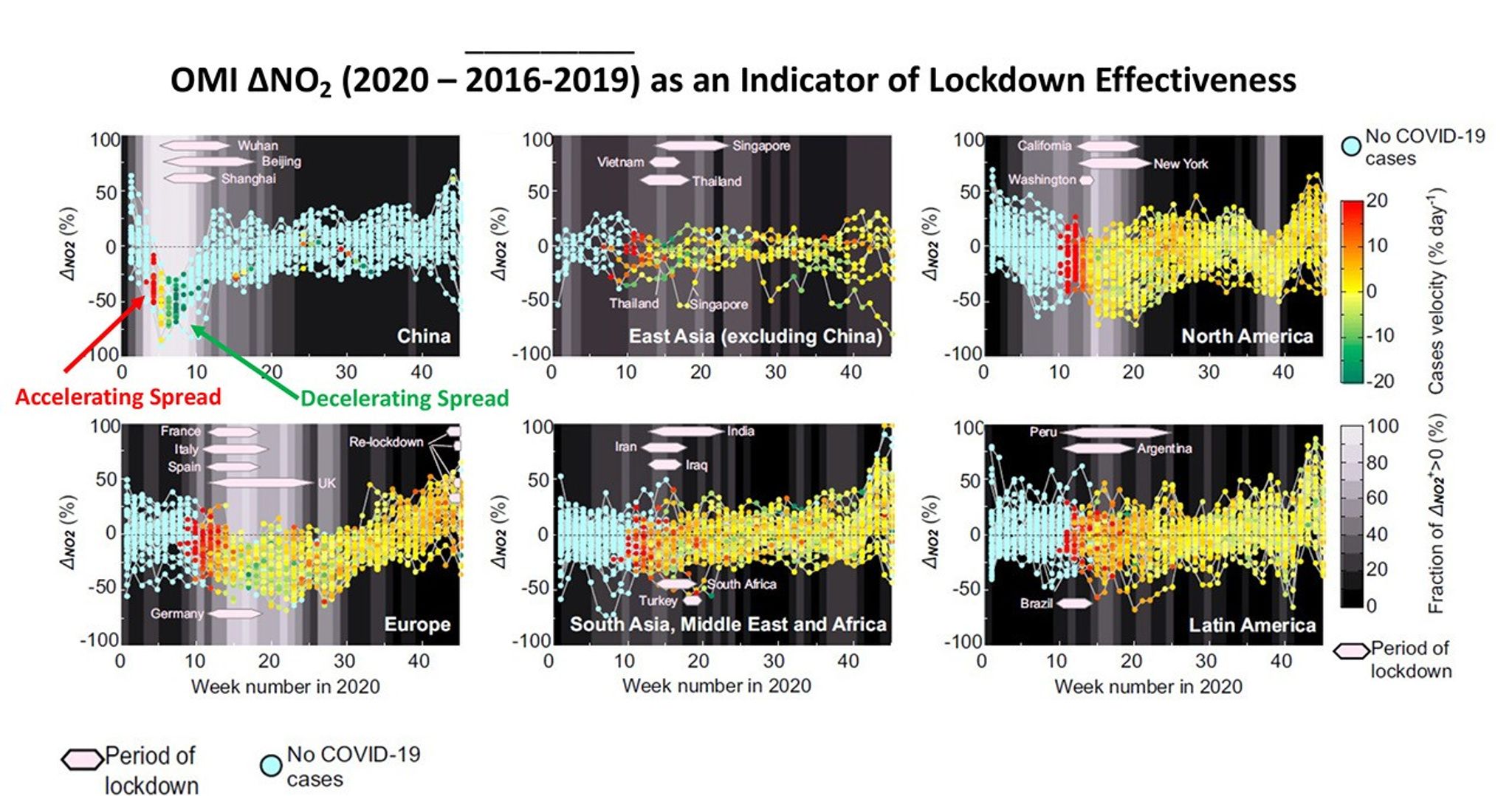 Predicting the effect of confinement on the COVID-19 spread using machine learning enriched with satellite air pollution observations