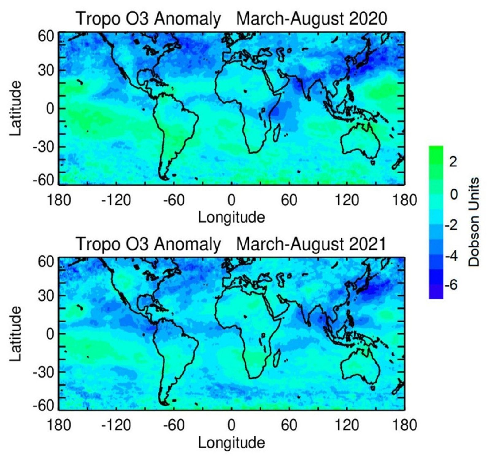 Aura tropospheric column ozone