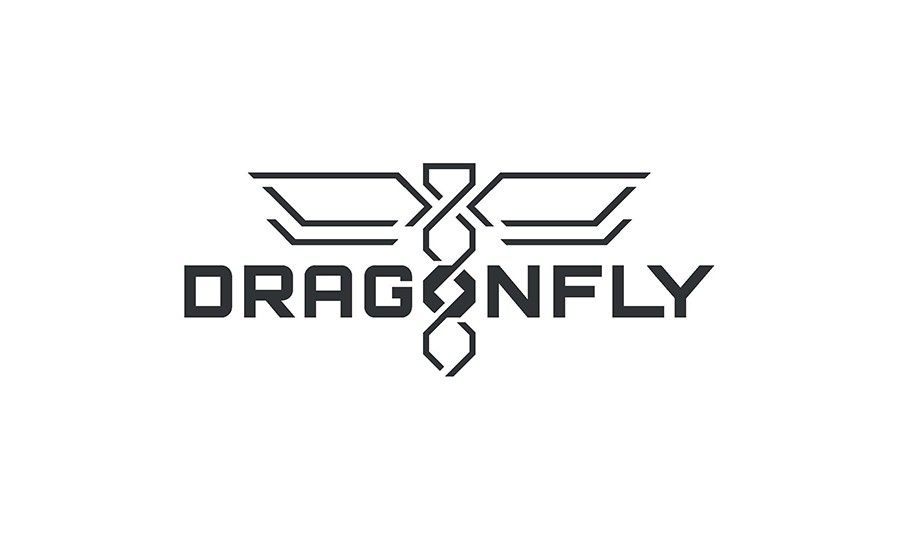 Mission logo with stylized text and dragonfly in all black