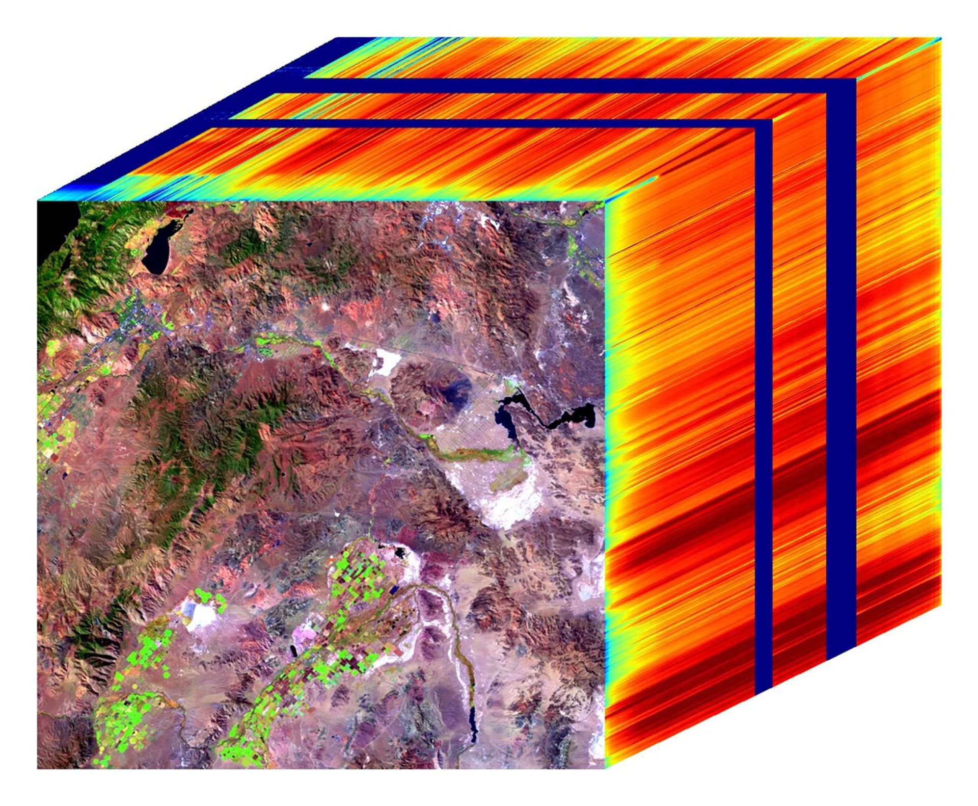 Region of Nevada as observed by NASA's EMIT with spectrum on right edge