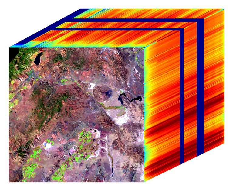 Region of Nevada as observed by NASA's EMIT with spectrum on right edge