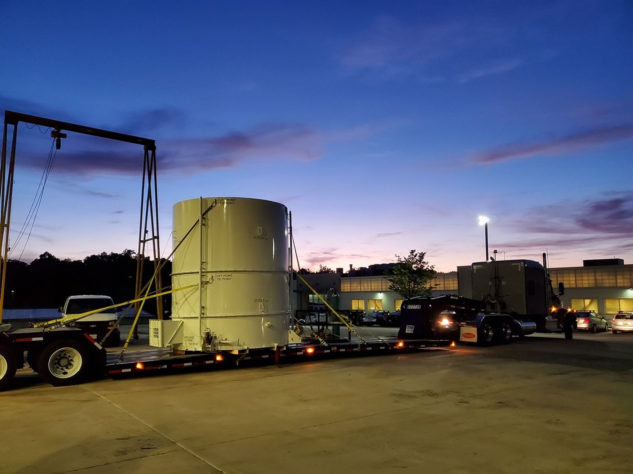 Europa Clipper's propulsion module in its shipping container