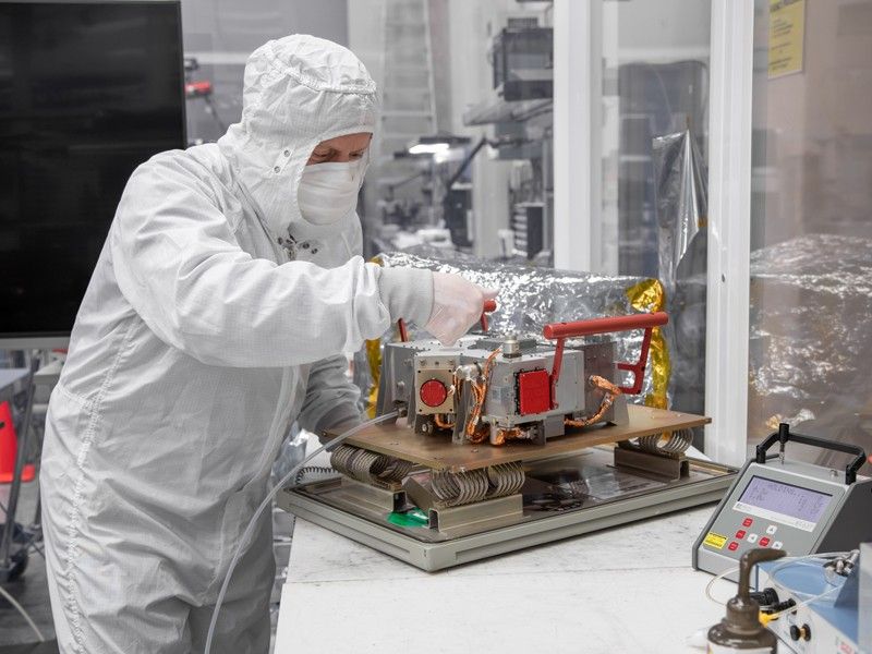 Final shipment preparations being made to Europa Clipper's ultraviolet spectrograph.
