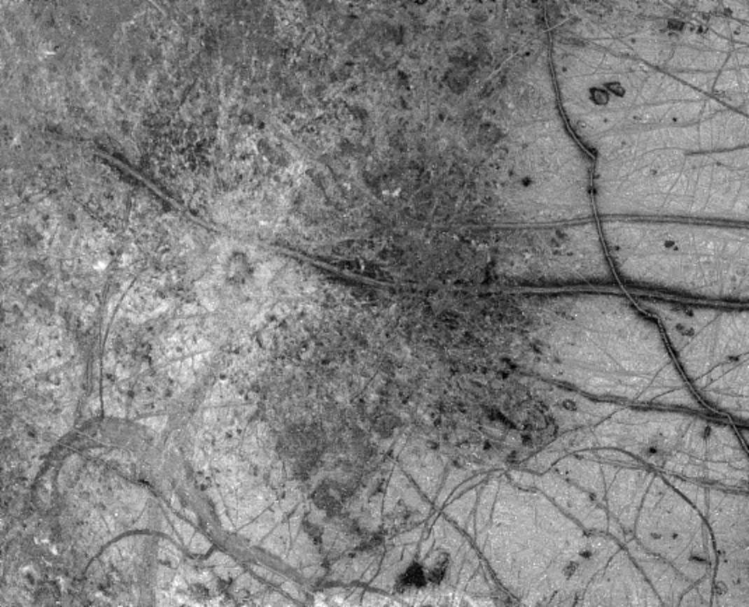 black and white view of cracked icy surface