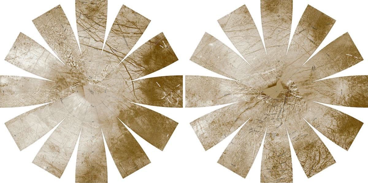 two hemispheric map projections