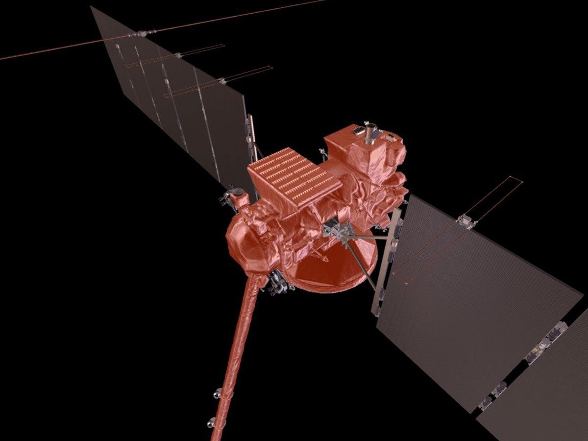 Image of Clipper model highlighting the radiator and instruments covered with multi-layer insulation (MLI).