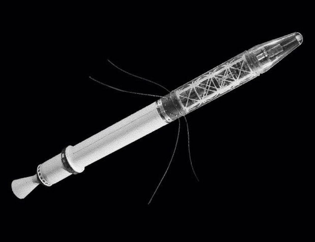Explorer 1 Model With Cutaway Showing Science Components