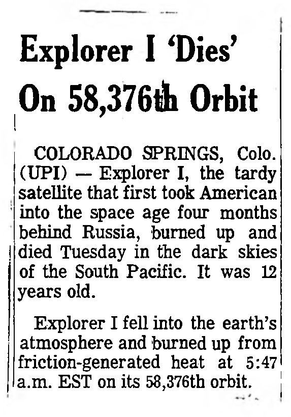 Explorer 1 Orbit
