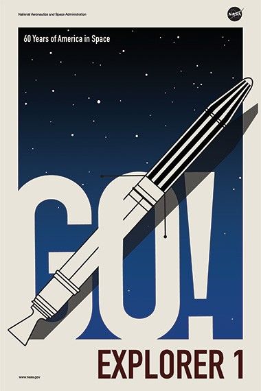 Explorer 1 Poster - 60 Years of America in Space