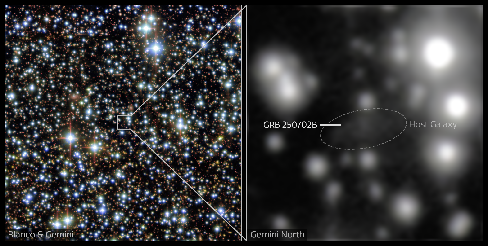 Ground-based images showing the host galaxy's location